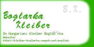 boglarka kleiber business card